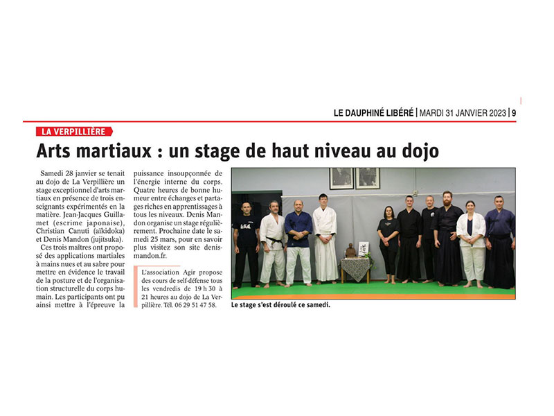 Arts martiaux : un stage de haut niveau au dojo