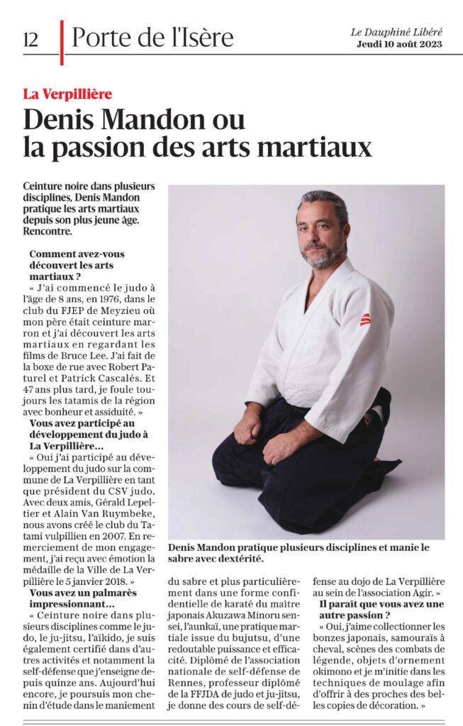 Denis-Mandon-pratiques-arts-martiales-defense-personnelle-budo-bujutsu-actualites-2023-08-10 Article Dauphine